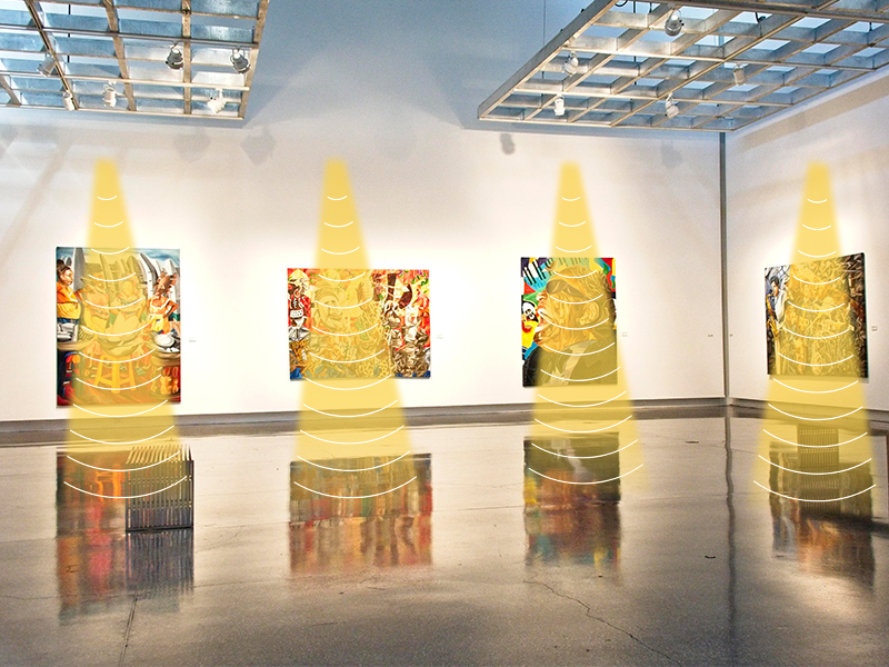 画廊展厅定向声音示意图